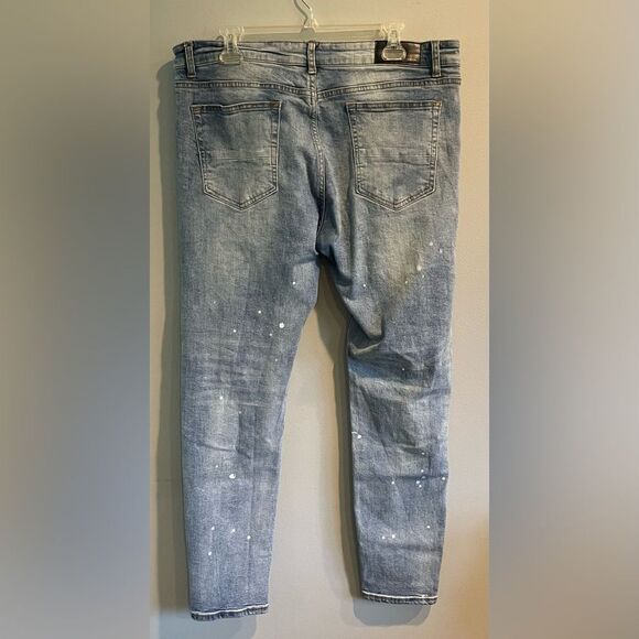 AMIRI MX1 Biker Patch Distressed Jeans Clay Indigo Size 38 - Picture 2 of 13